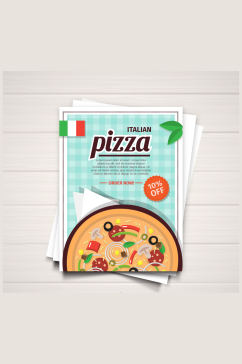 彩色披萨折扣宣传单矢量素材