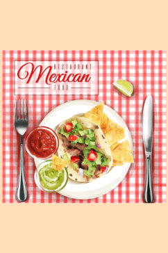 美味餐馆墨西哥菜肴矢量素材