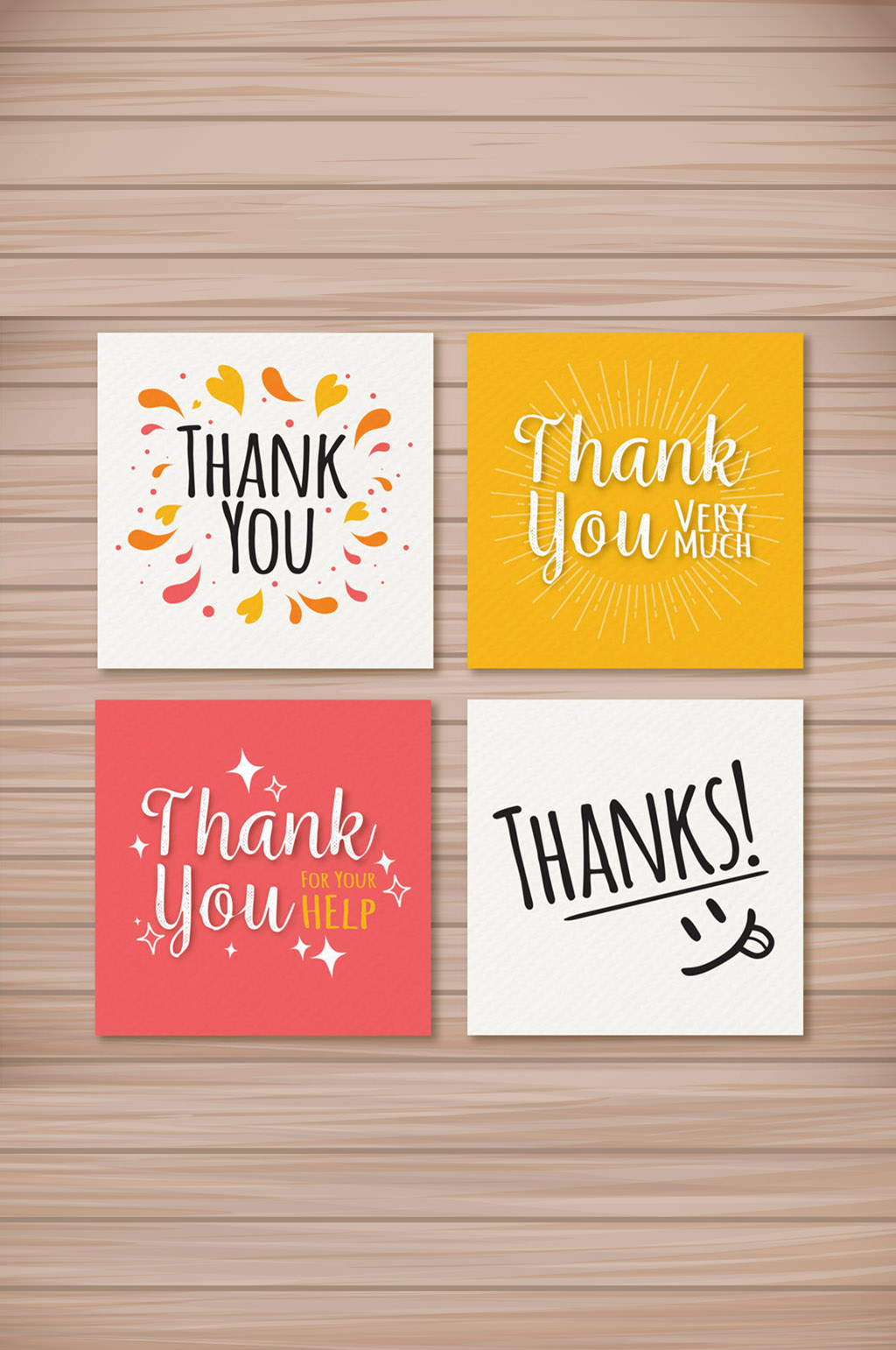 4款创意感谢卡片矢量素材模板下载-编号617723-众图网