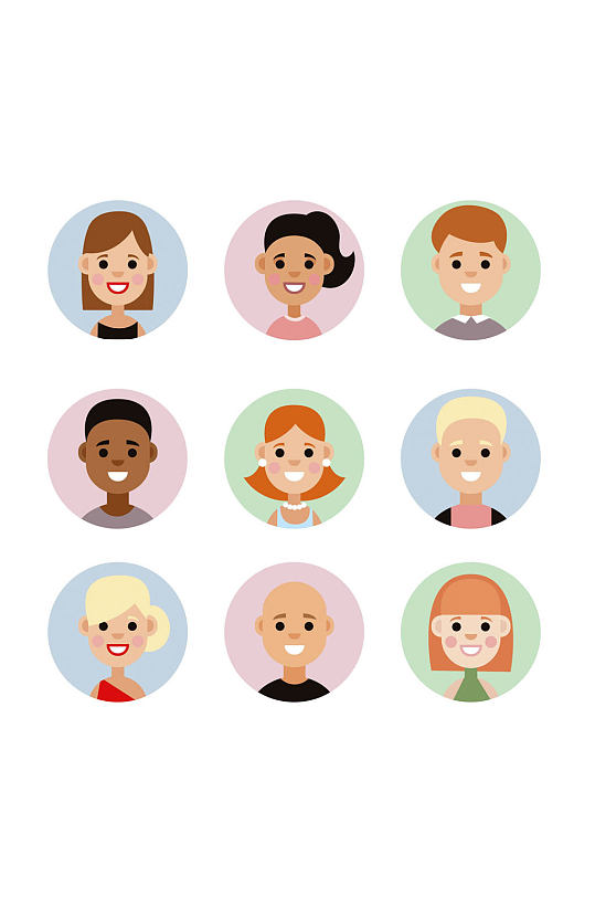 4款彩绘圆形花卉感谢卡片矢量图16款圆形夏季元素贴纸矢量图立即下载