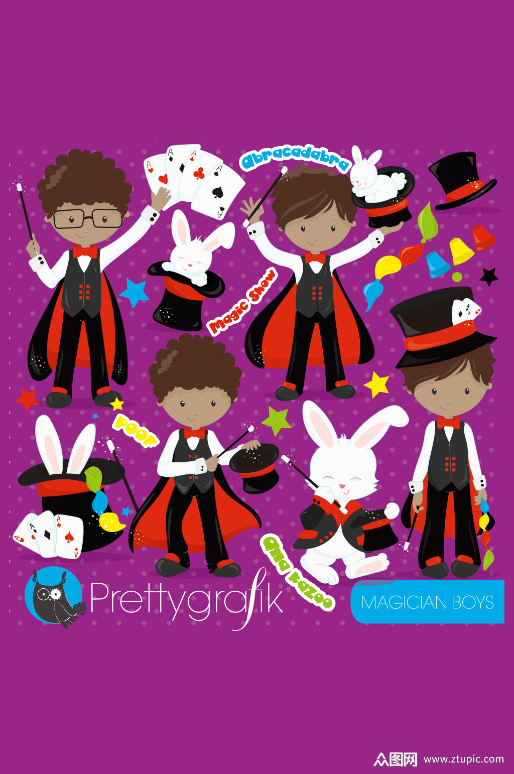 多款魔术团免扣元素设计