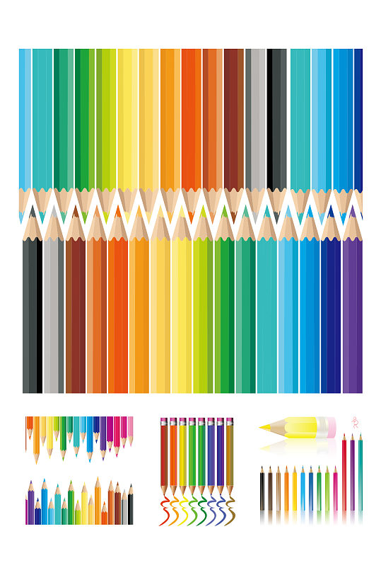 彩色铅笔元素背景设计