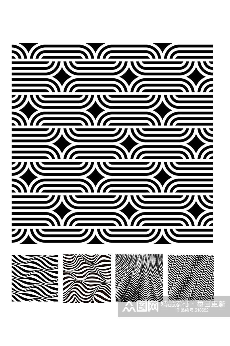 创意黑白几何线条背景设计素材