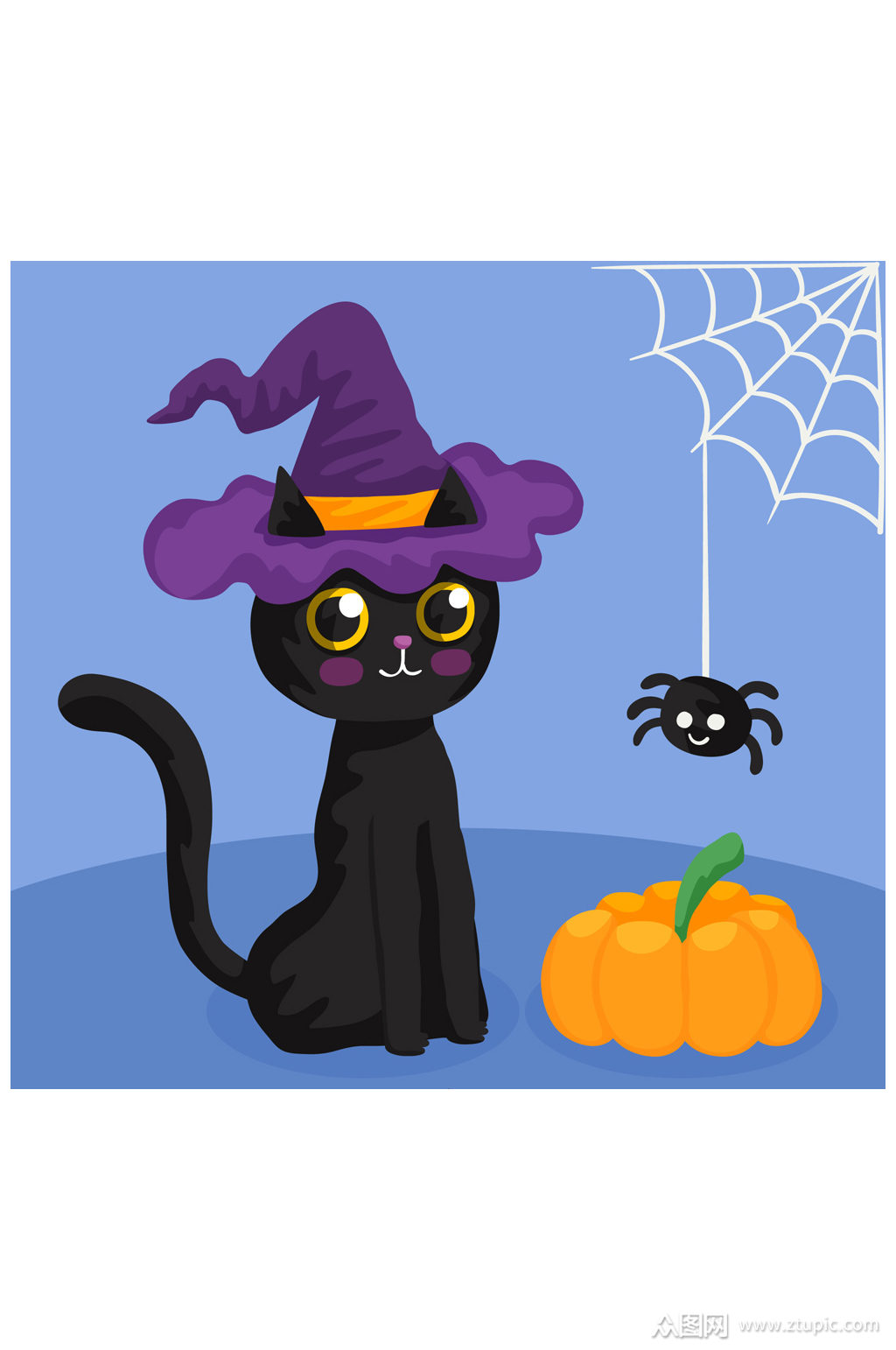众图网独家提供创意万圣节女巫猫咪元素设计素材免费下载,本作品是由