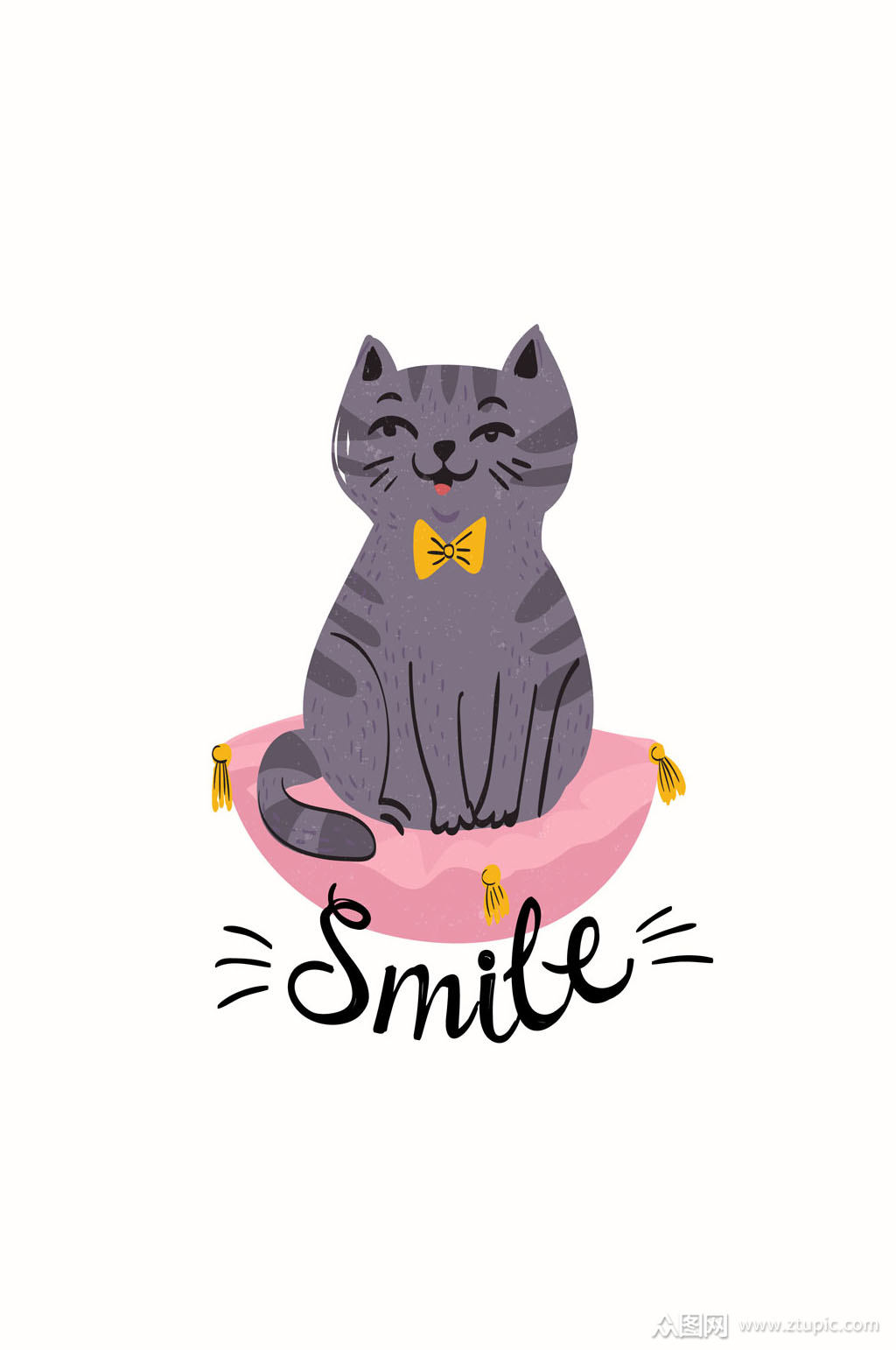 可爱笑脸猫咪设计矢量素材