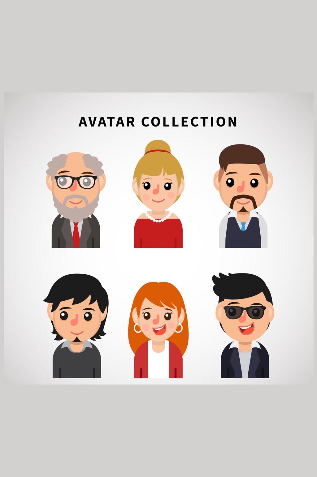 6款人物半身像矢量图模板下载-编号625313-众图网