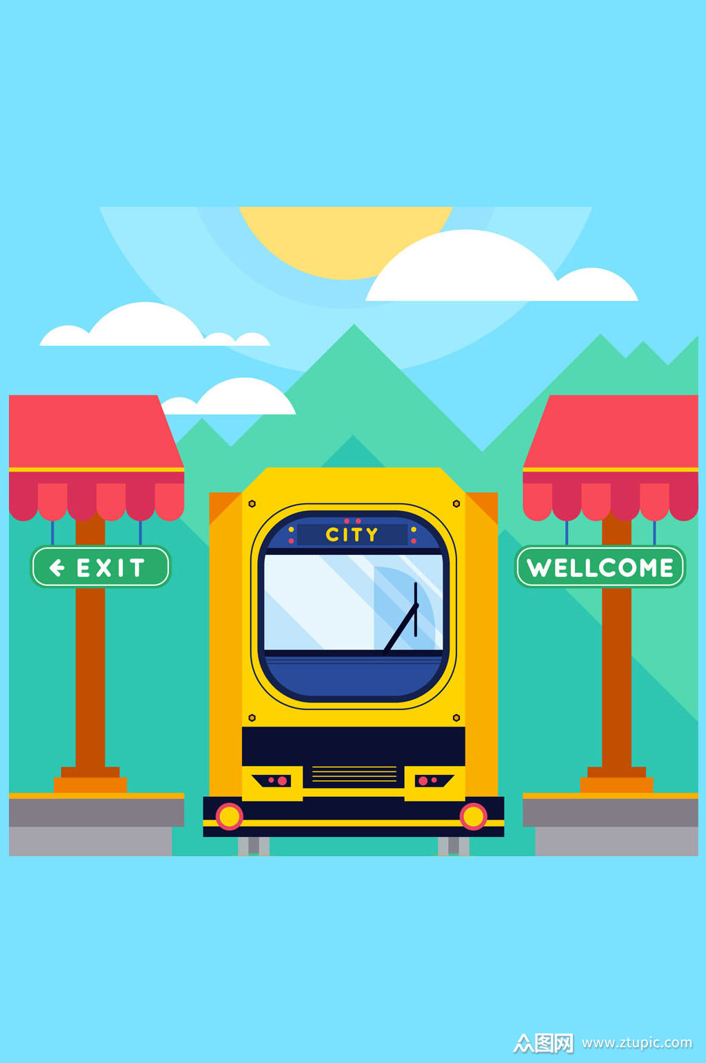 精美交通工具矢量素材