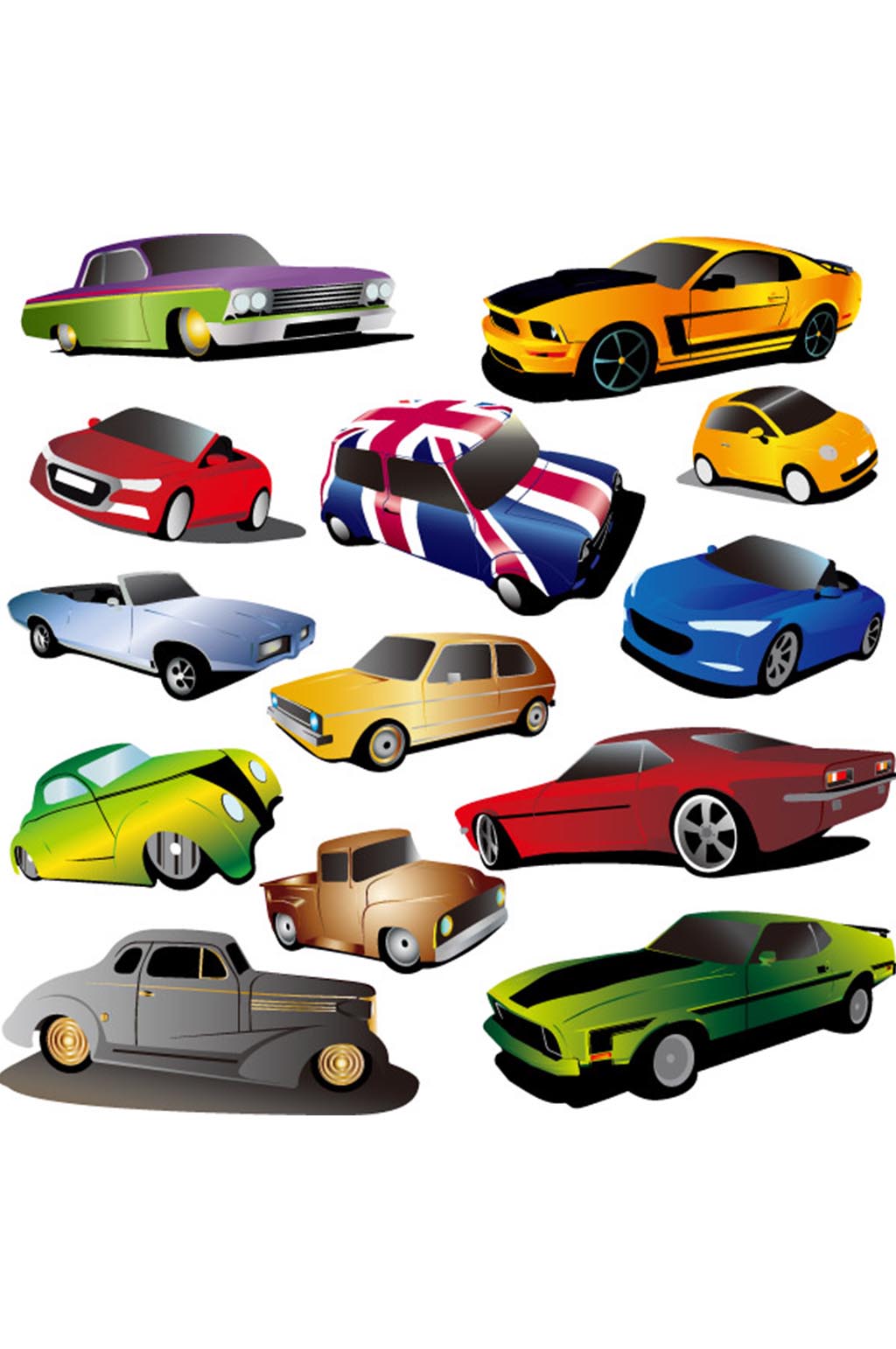 13款汽车效果图矢量素材模板下载-编号631160-众图网