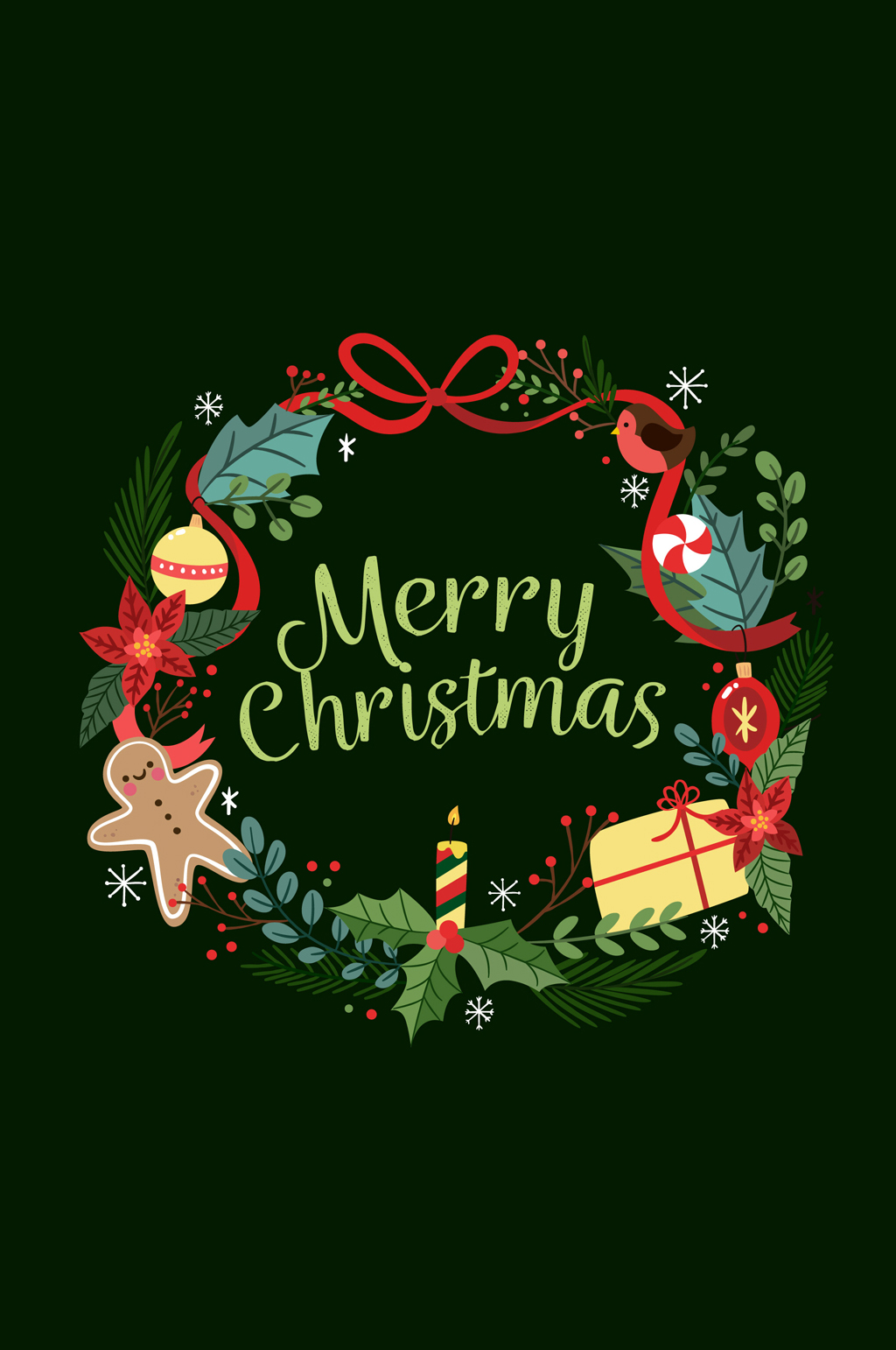 可爱圣诞节花环设计矢量素材