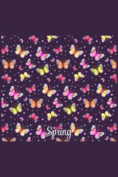 彩色春季蝴蝶无缝背景矢量图