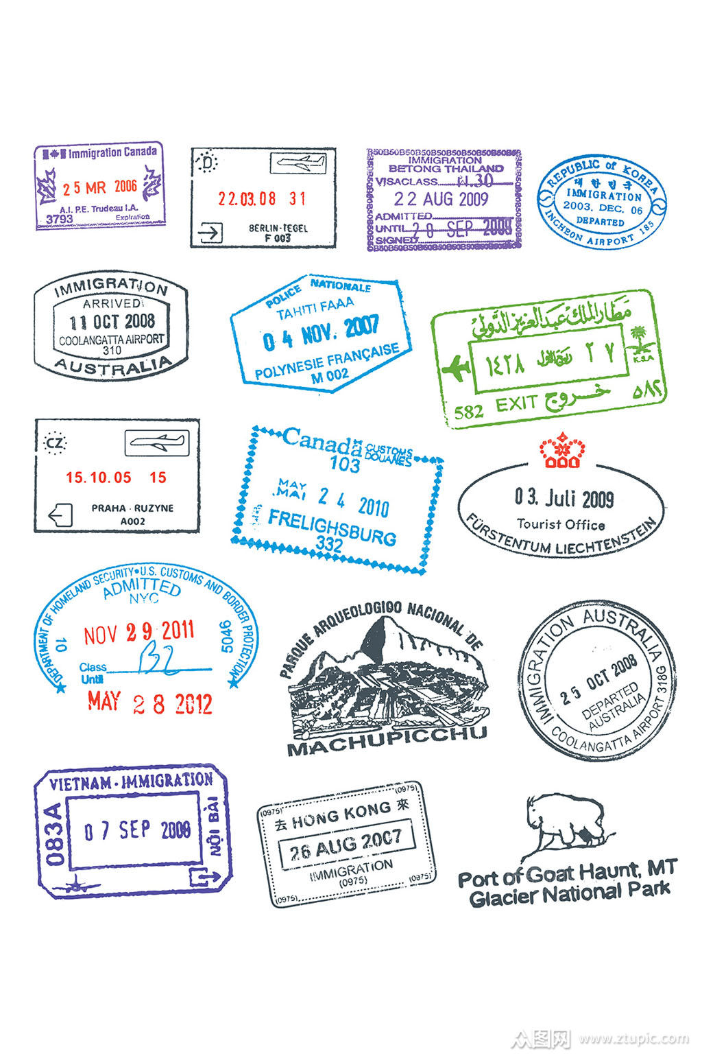 精美邮戳矢量素材