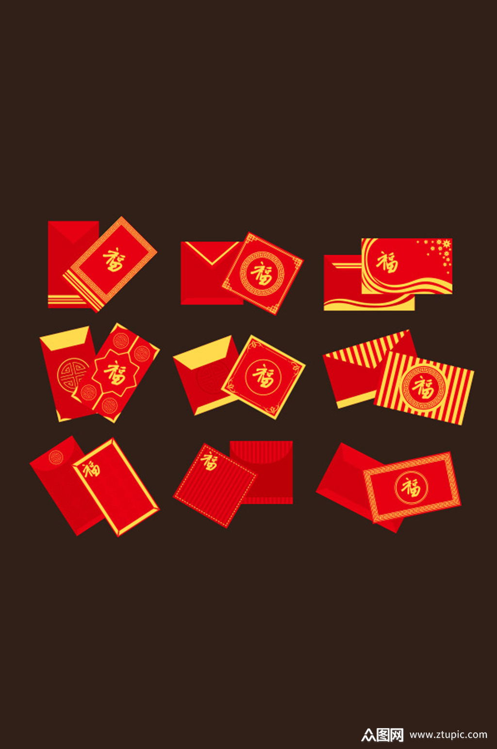9款精美红包矢量素材