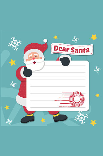 创意圣诞老人和信纸矢量图