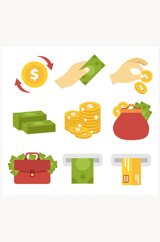 6款金融元素图标矢量素材