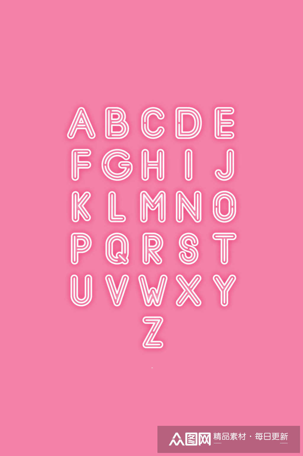 26个白色英文字母矢量素材