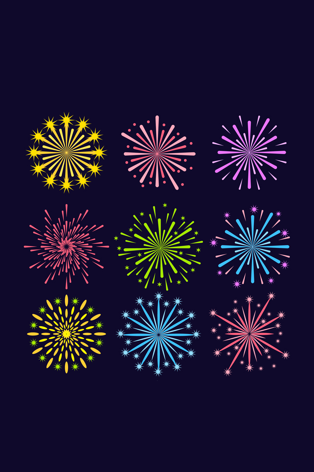 9款彩色礼花设计矢量素材