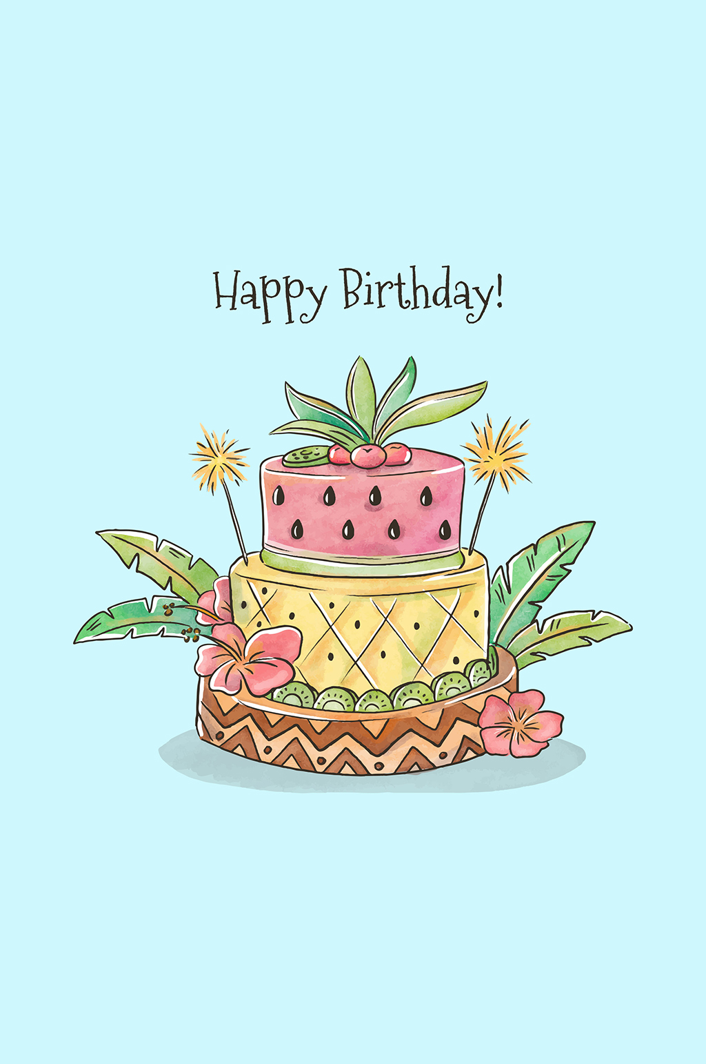 生日蛋糕卡通图简单图片