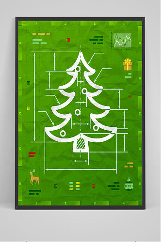 创意圣诞树信息图矢量海报素材