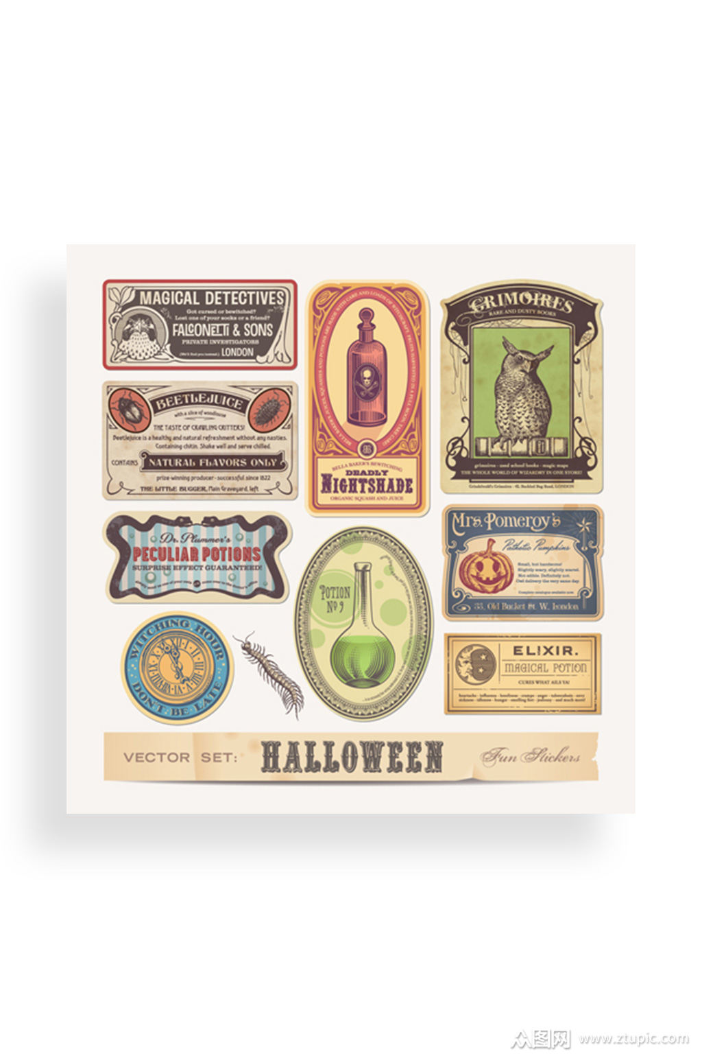 多款复古怀旧瓶贴标签设计