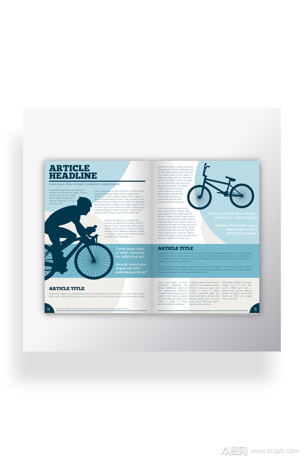 创意掀开的运动杂志矢量素材