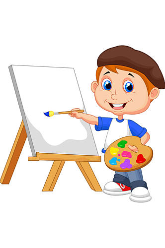 孩童绘画调色板设计素材矢量图