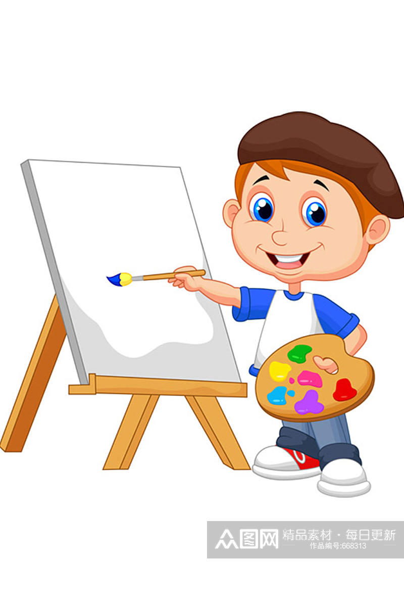 孩童绘画调色板设计素材矢量图素材
