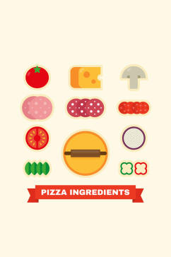 11款彩色披萨原料设计矢量素材
