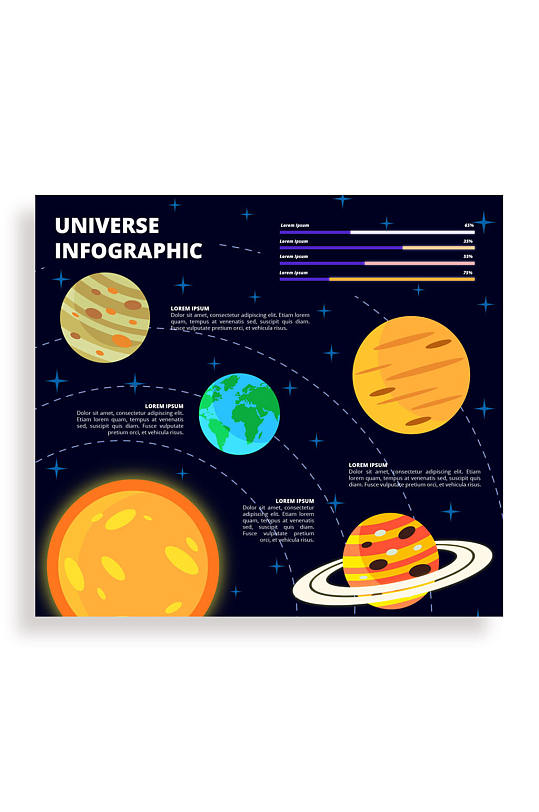 创意星球宇宙信息图矢量素材