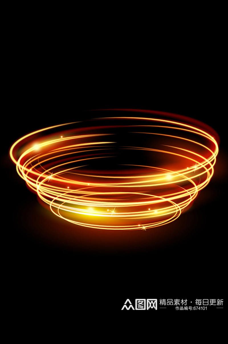 金色螺旋环光晕矢量素材素材