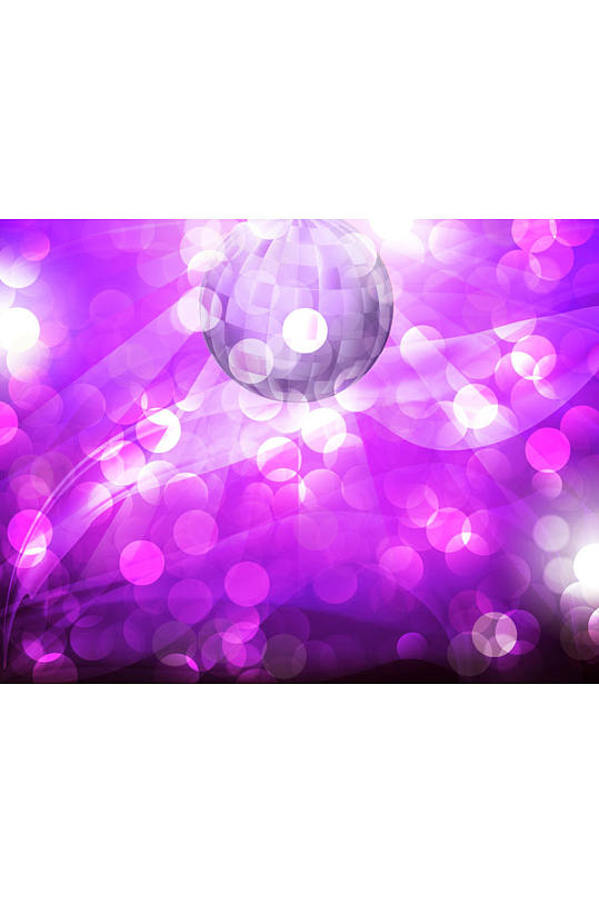 紫色霓虹灯球和光晕背景矢量素材