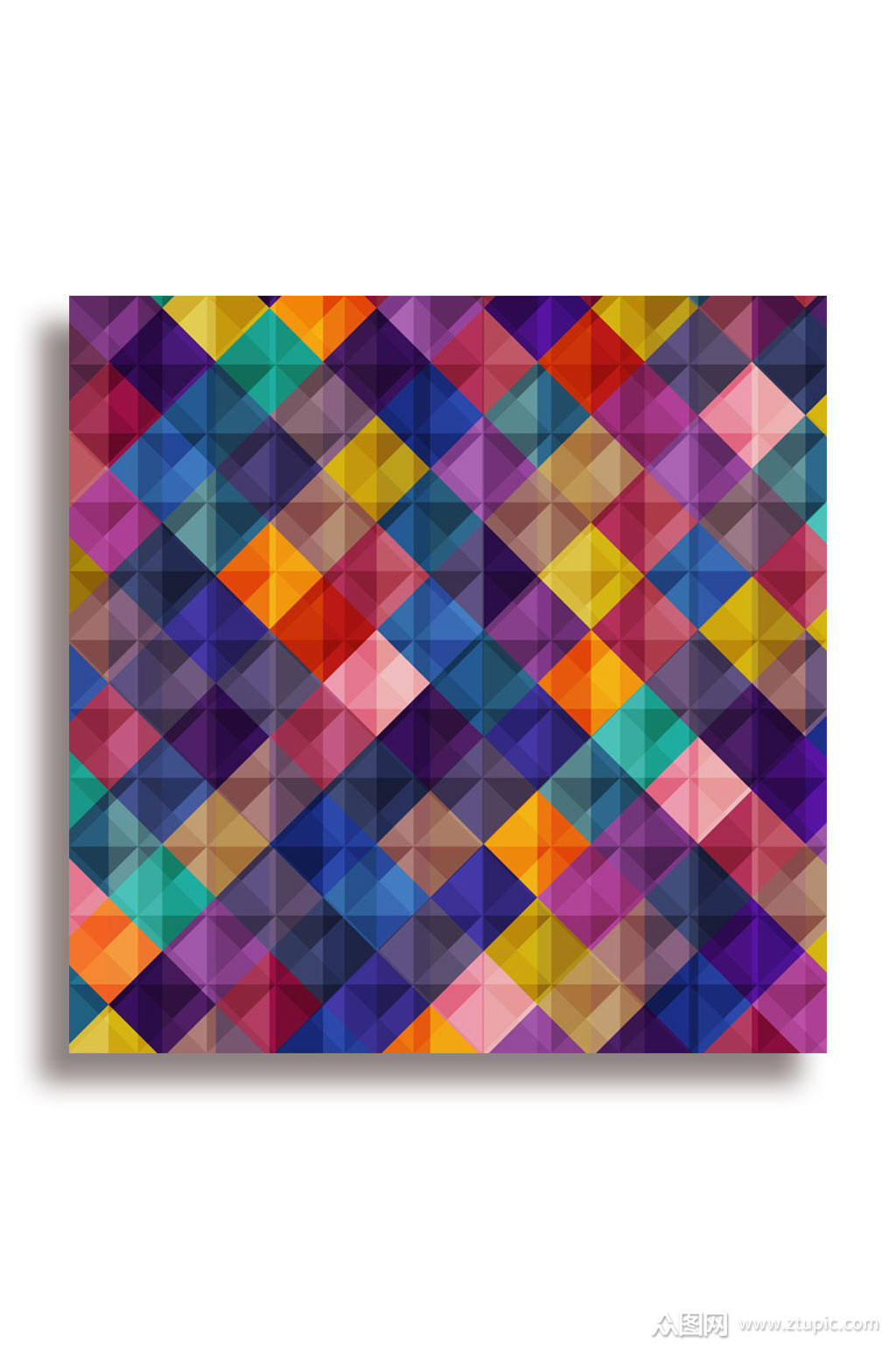 彩色四边形拼接设计素材元素矢量