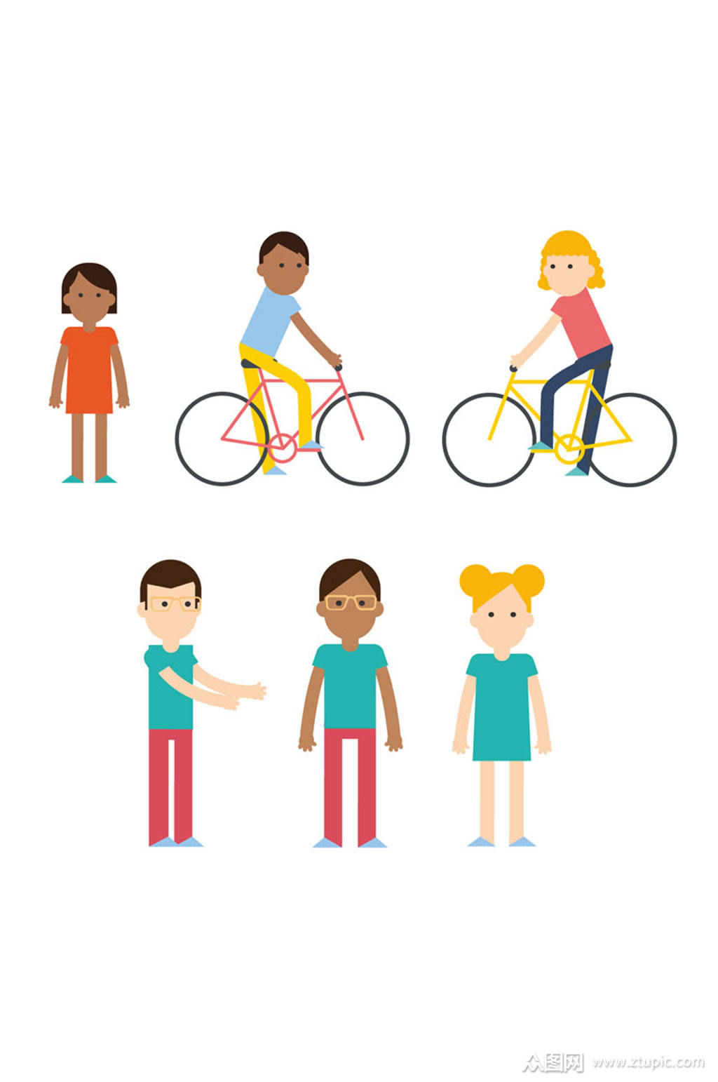 6款人物设计元素素材矢量模板下载-编号682128-众图网