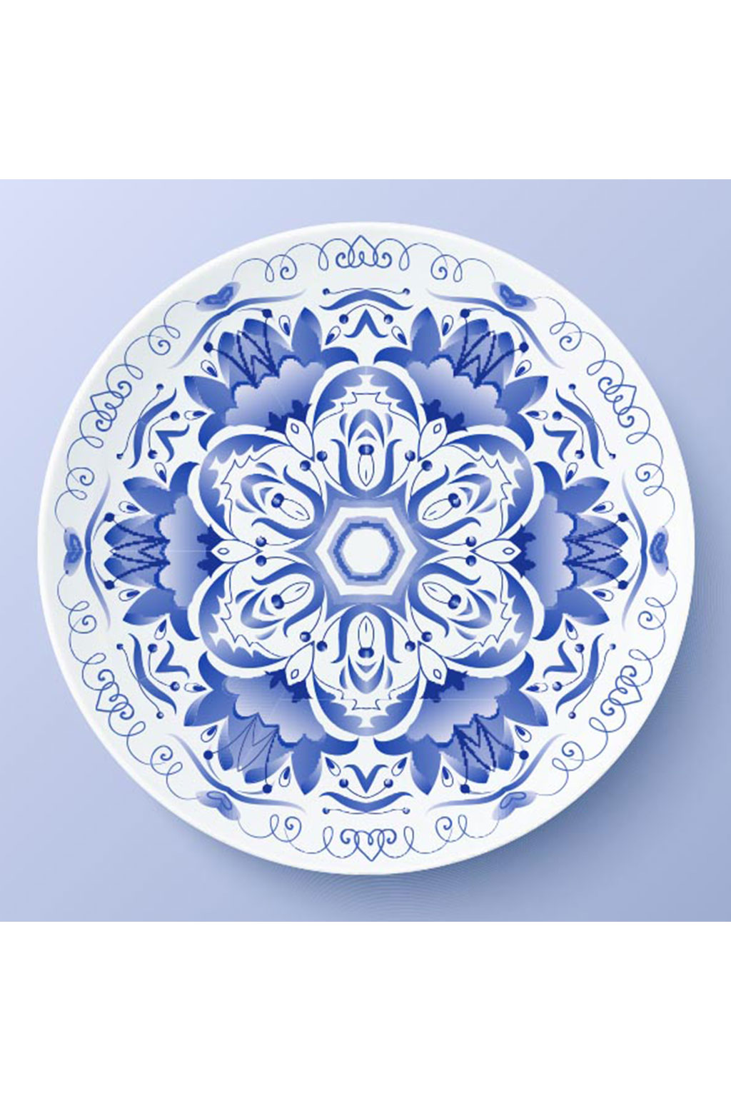 精美彩色花卉碟子设计元素素材矢量