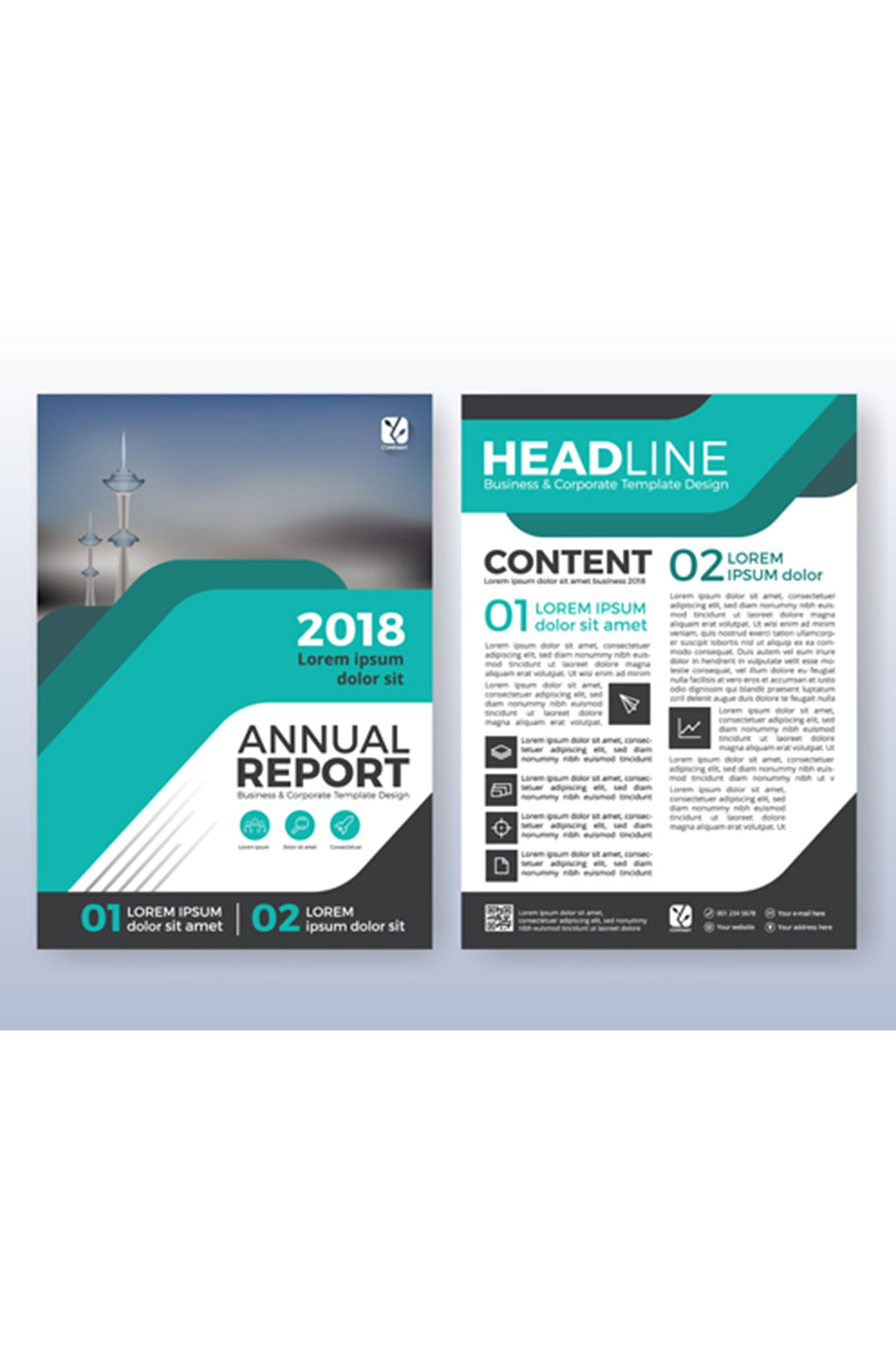 时尚简约彩色海报单页设计元素矢量模板下载-编号682017-众图网