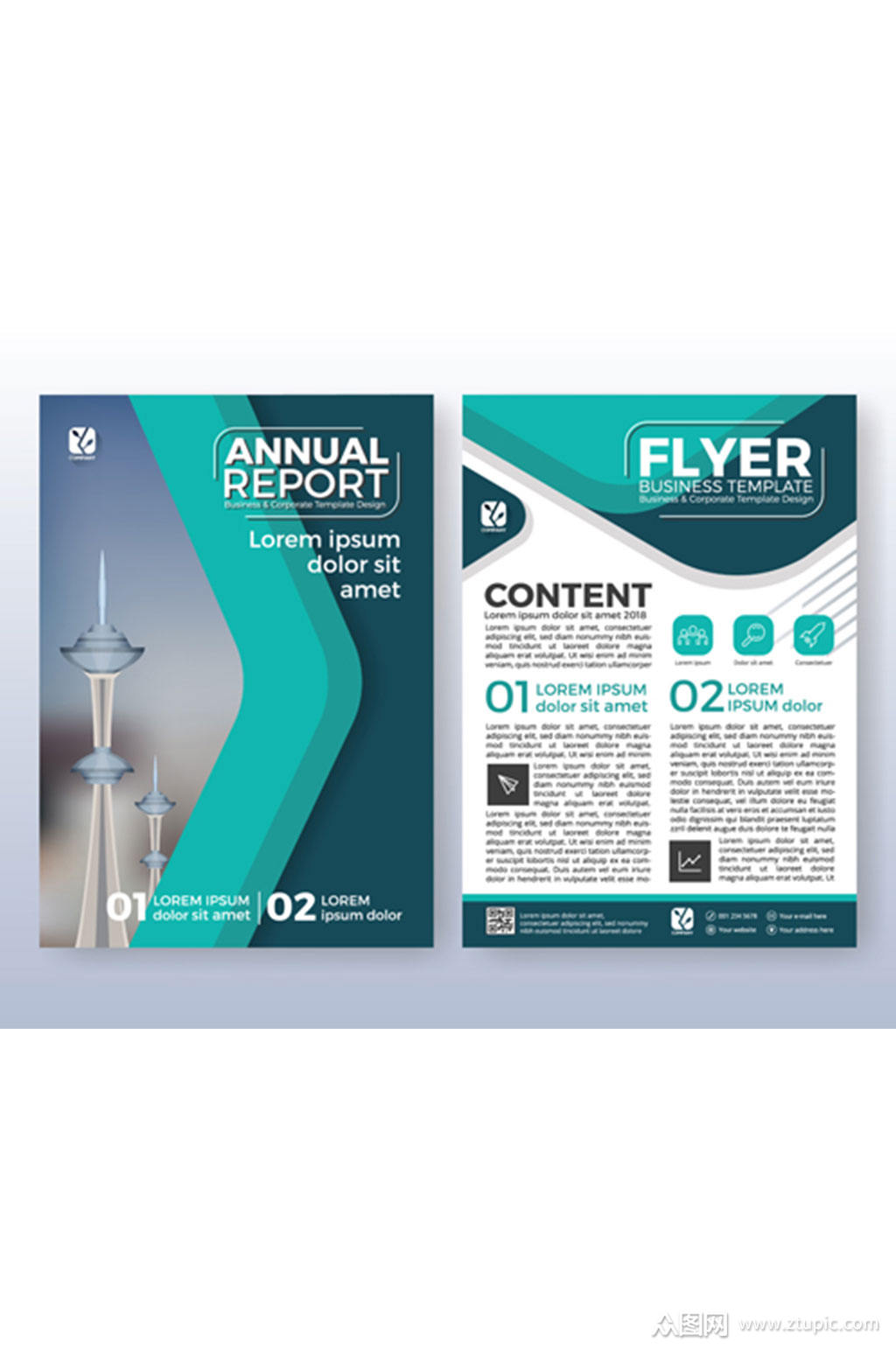 时尚简约彩色海报单页设计元素矢量模板下载-编号682013-众图网