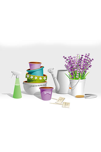 紫罗兰花卉设计元素素材矢量