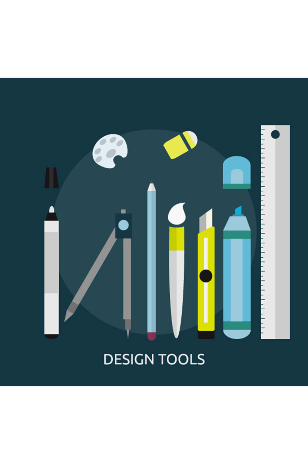 精美彩色时尚画具设计元素素材矢量