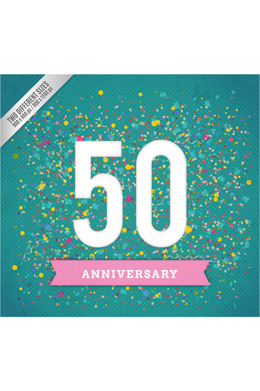 创意50周年纪念贺卡矢量素材素材