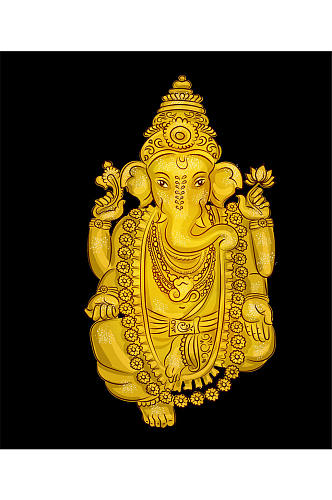 金色大象佛教设计素材元素矢量