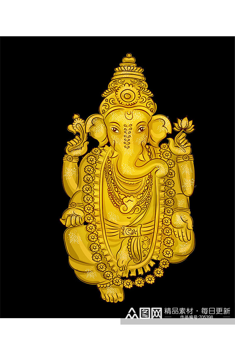 金色大象佛教设计素材元素矢量素材
