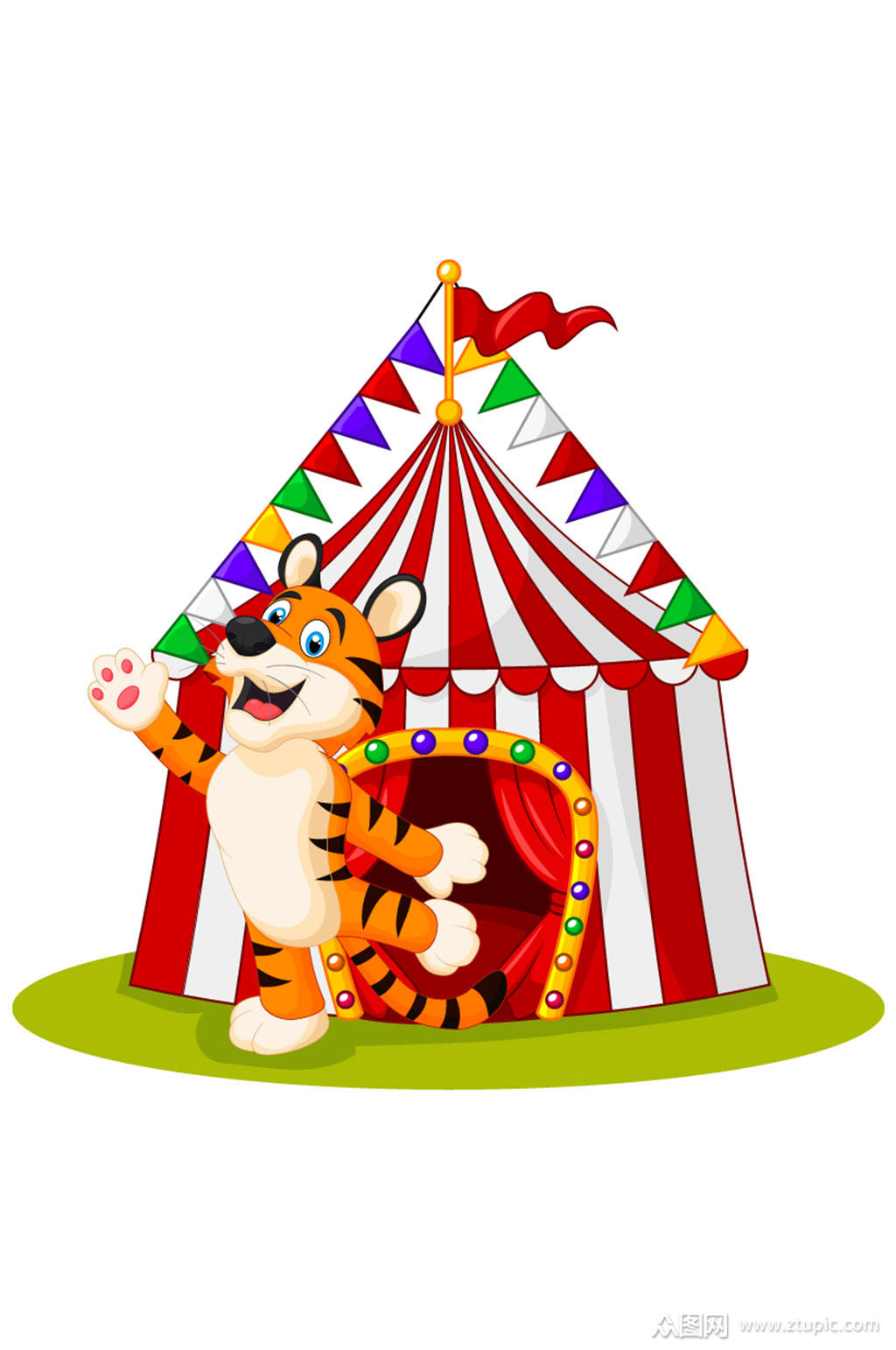 彩色时尚马戏团精美设计矢量元素素材