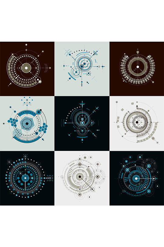 彩色时尚科技风精美设计矢量元素素材