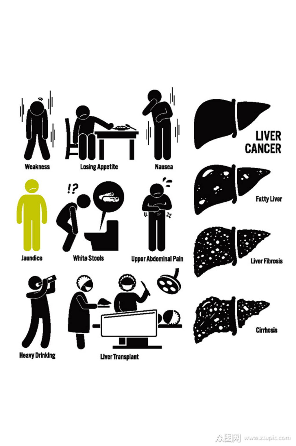 简约黑白健康元素素材矢量模板下载-编号719754-众图网