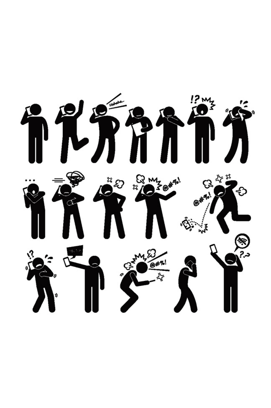 黑白简约人物精美设计矢量元素素材