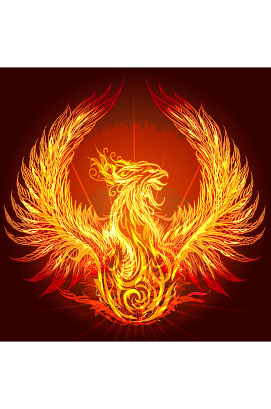 精美浴火重生的凤凰矢量素材