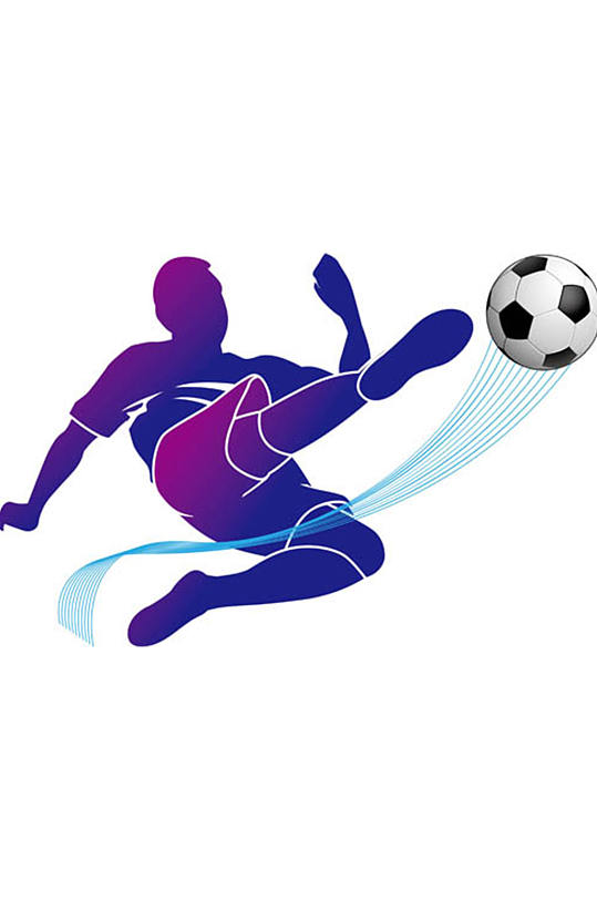 踢足球的人物简约矢量素材