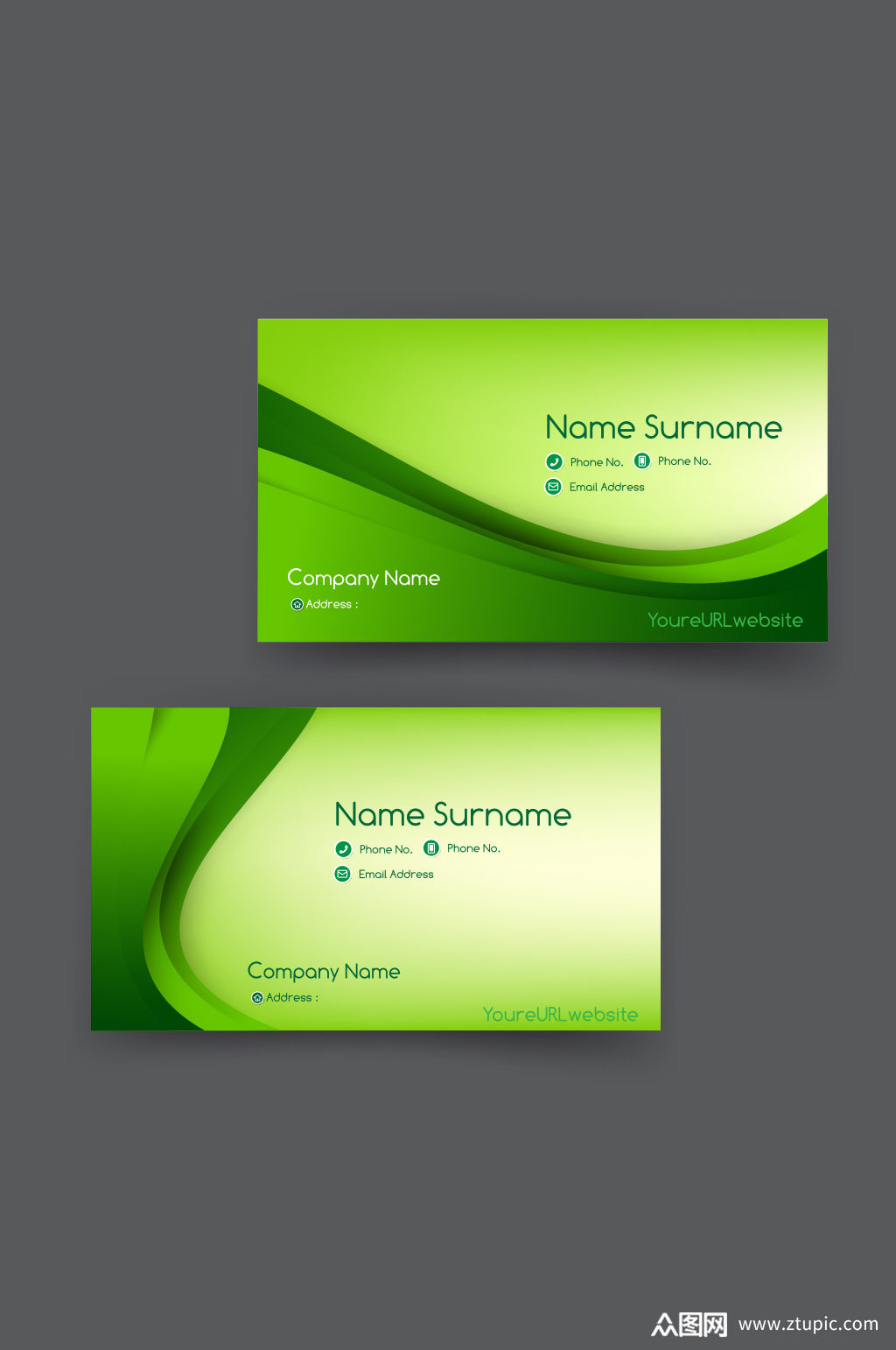 精品绿色环保名片设计模板下载-编号733285-众图网