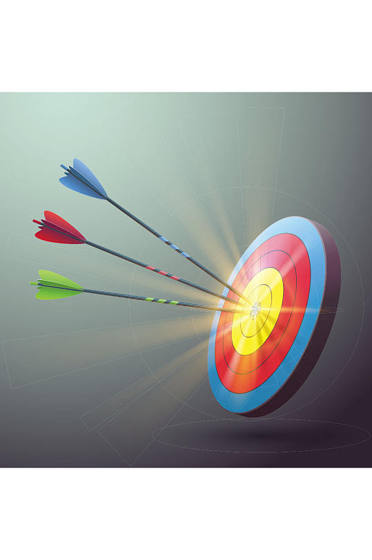 红色射中的箭靶矢量素材