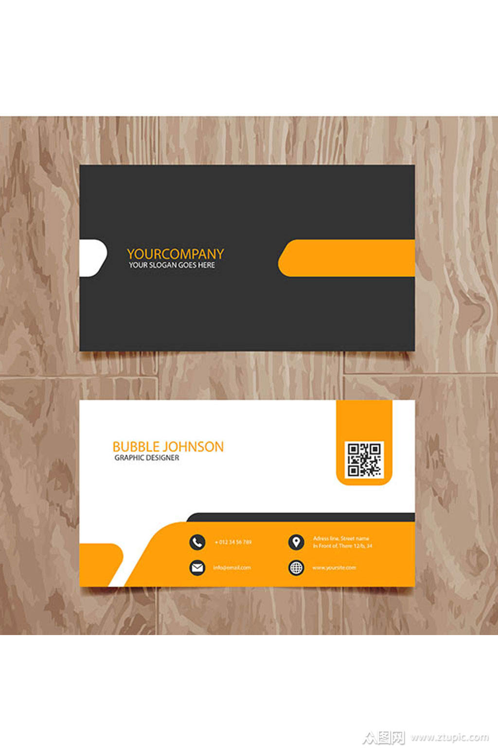 精美彩色时尚名片设计元素素材矢量模板下载-编号736228-众图网