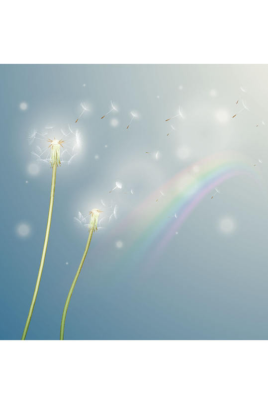 精美彩色时尚蒲公英设计元素素材矢量